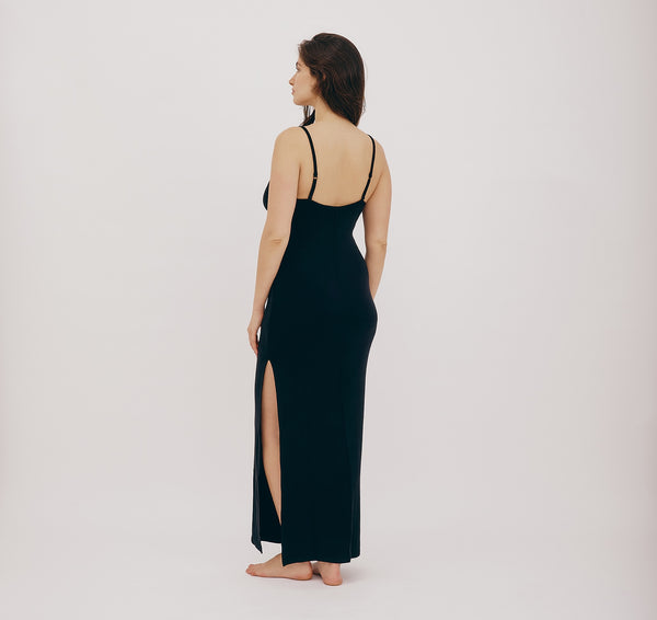 Organic Basics Soft Knit Maxi Slip Dress Black