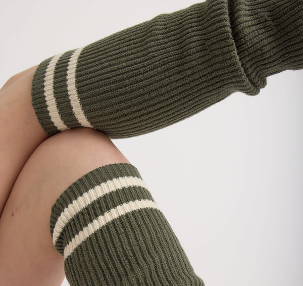 Organic Basics Soft Knit Rib Leg Warmer Thyme