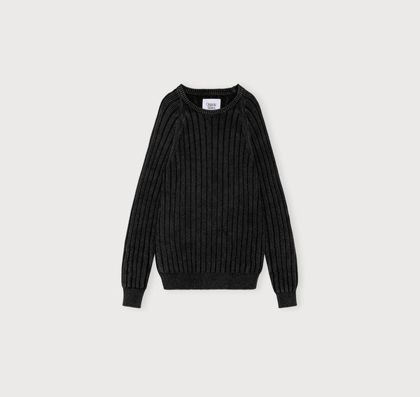 Organic Basics Soft Knit Rib Raglan Sweater Black