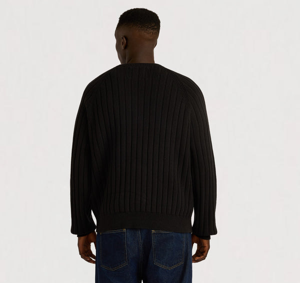 Organic Basics Soft Knit Rib Raglan Sweater Black