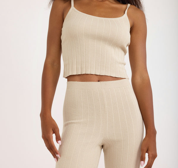 Organic Basics Soft Knit Rib Tank Top Sandstone