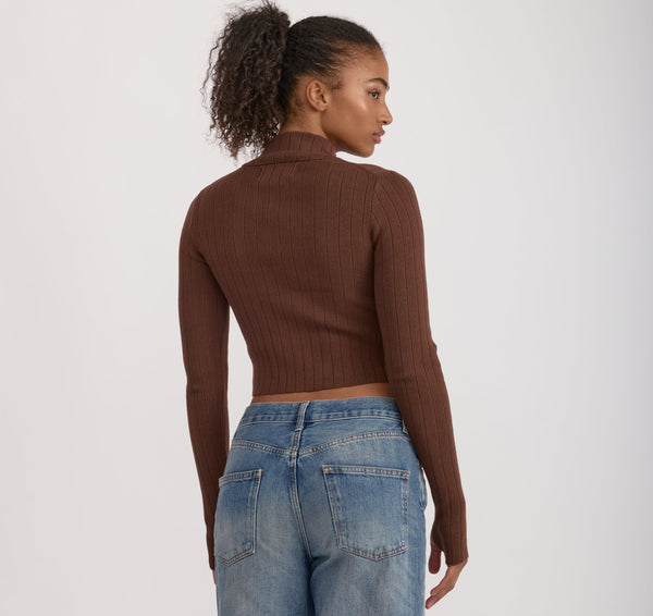Organic Basics Soft Knit Rib Track Jacket Walnut