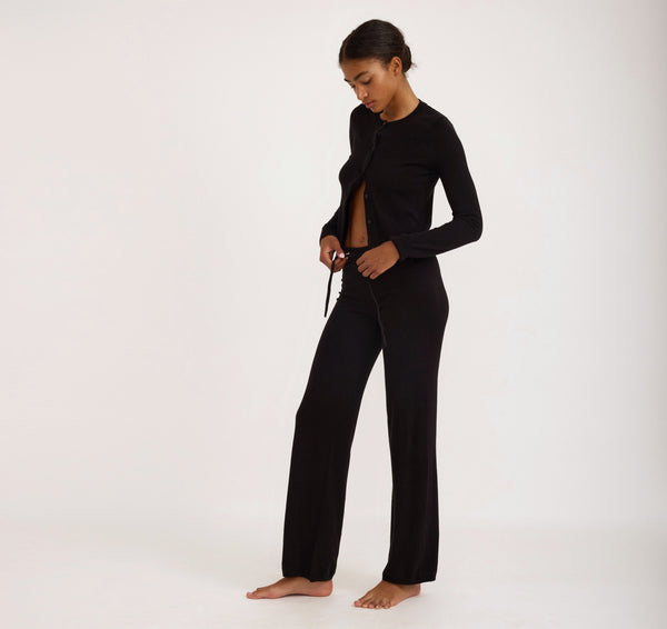 Organic Basics Soft Knit Slim Cardigan Black