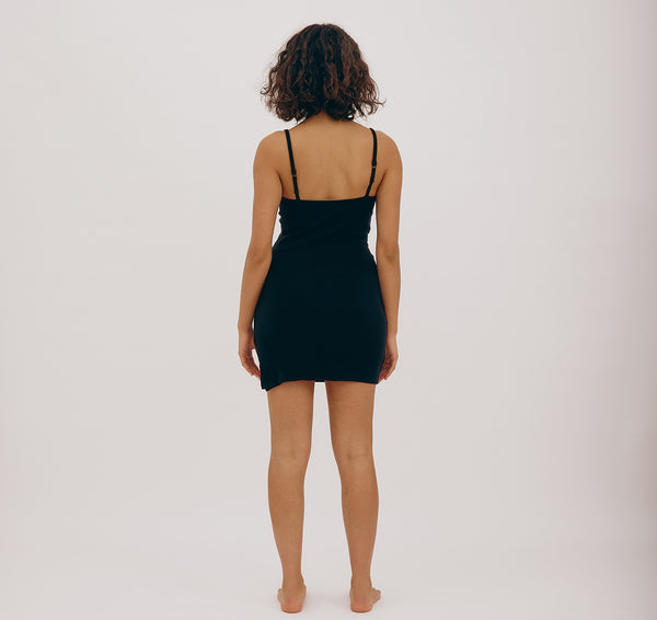 Organic Basics Soft Knit Slip Dress Black