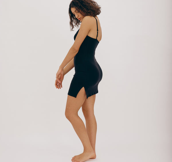 Organic Basics Soft Knit Slip Dress Black