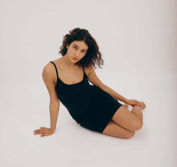 Organic Basics Soft Knit Slip Dress Black