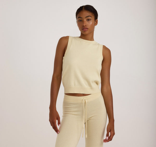 Organic Basics Soft Knit Sweater Vest Double Cream