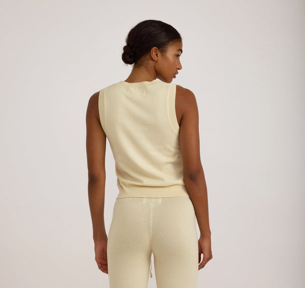 Organic Basics Soft Knit Sweater Vest Double Cream