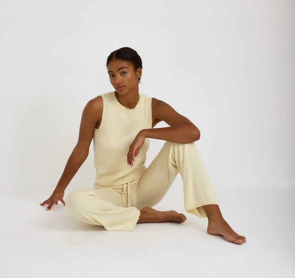 organic basics Soft Knit Sweater Vest Double Cream