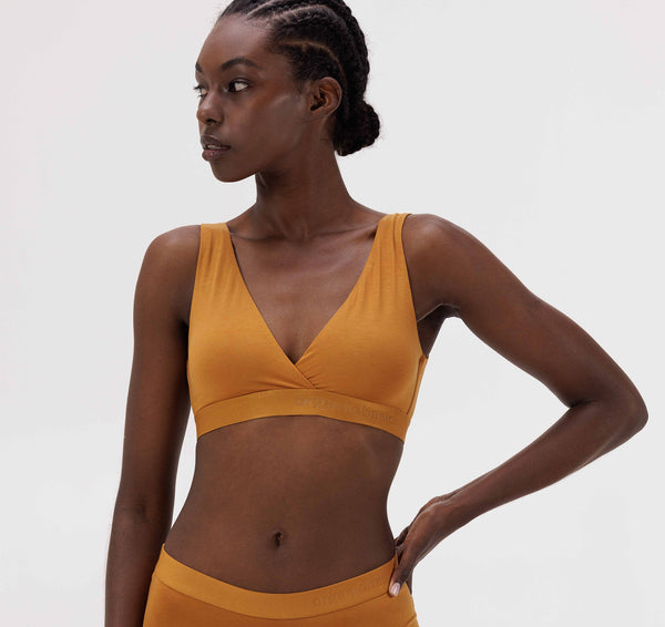 organic basics Soft Touch Basic Bralette Ocher