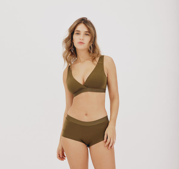 Organic Basics Soft Touch Basic Bralette Olive