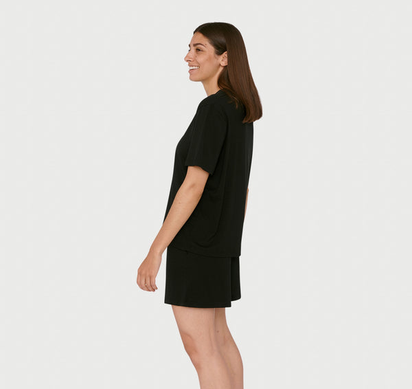 organic basics Soft Touch Boxy Tee Black