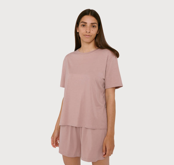organic basics Soft Touch Boxy Tee Dusty Rose