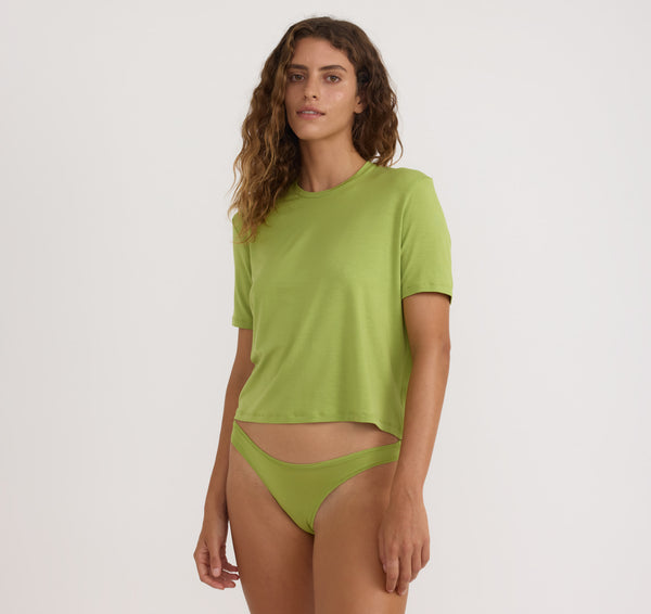organic basics Soft Touch Boxy Tee Matcha Green