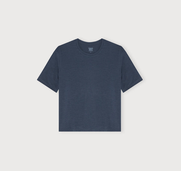 organic basics Soft Touch Boxy Tee Midnight Blue
