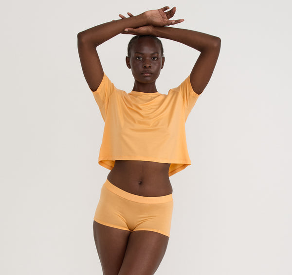 organic basics Soft Touch Boxy Tee Papaya