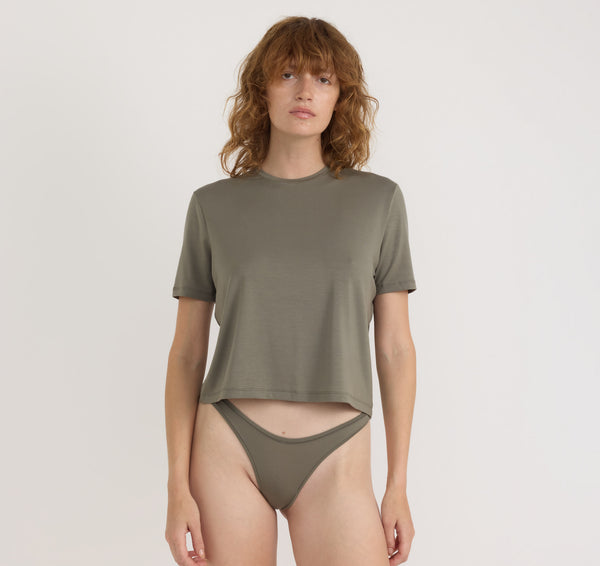 Organic Basics Soft Touch Boxy Tee Thyme