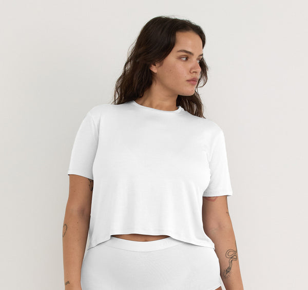 organic basics Soft Touch Boxy Tee White