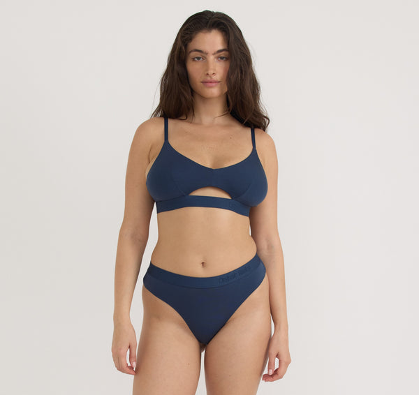 organic basics Soft Touch Bralette Midnight Blue