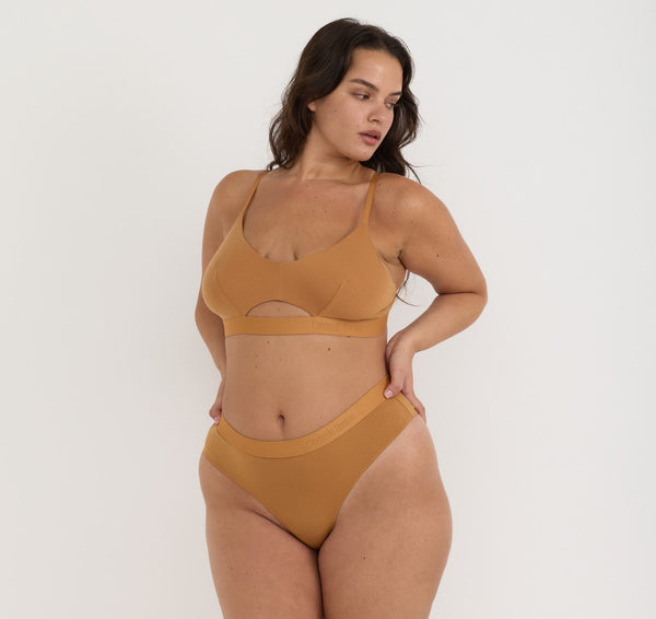 organic basics Soft Touch Bralette Ocher