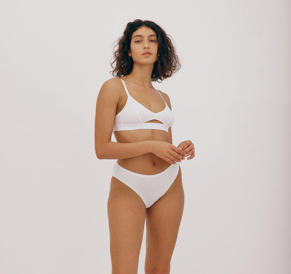 Organic Basics Soft Touch Cut-Out Bralette White