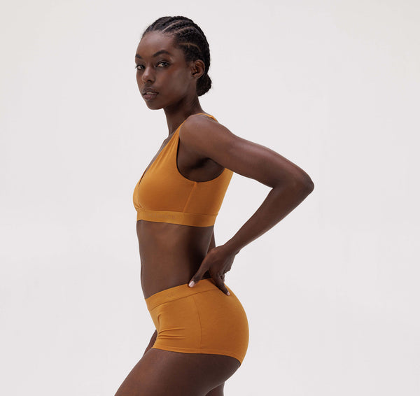 Organic Basics Soft Touch Shorty 2-pack Ocher