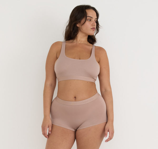 organic basics Soft Touch Shorty Dusty Rose