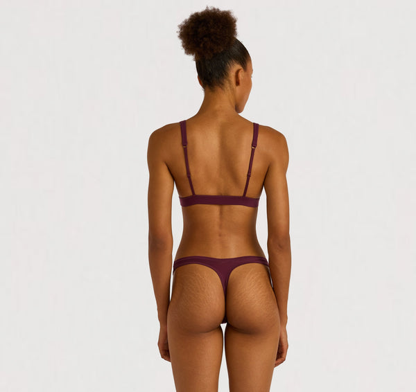 Organic Basics Soft Touch Veil Plunge Bralette Fig