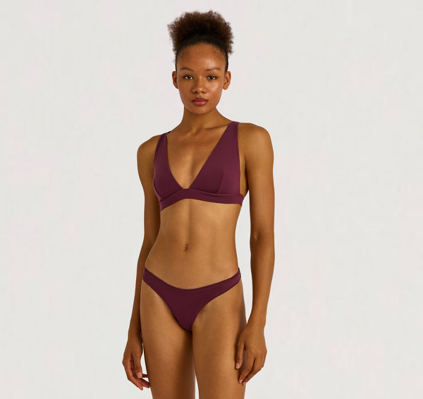 Organic Basics Soft Touch Veil Plunge Bralette Fig