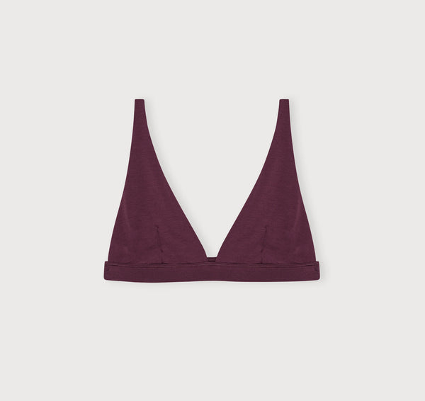 Organic Basics Soft Touch Veil Plunge Bralette Fig