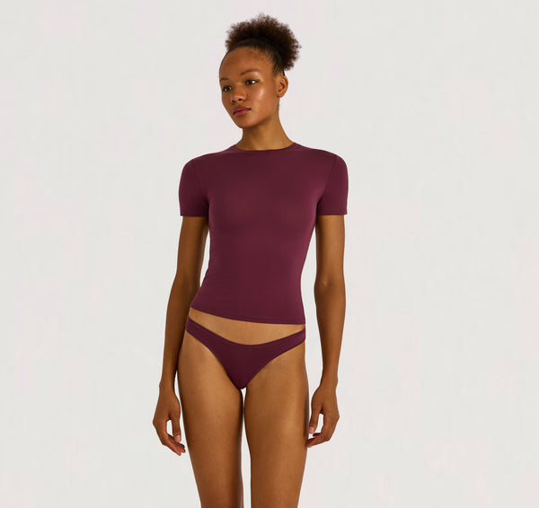 organic basics Soft Touch Veil Tee Fig