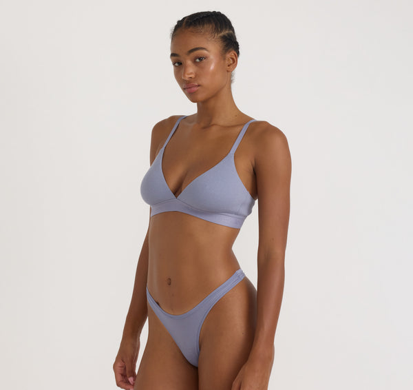 Organic Basics Soft Touch Veil Thong Silver Mist