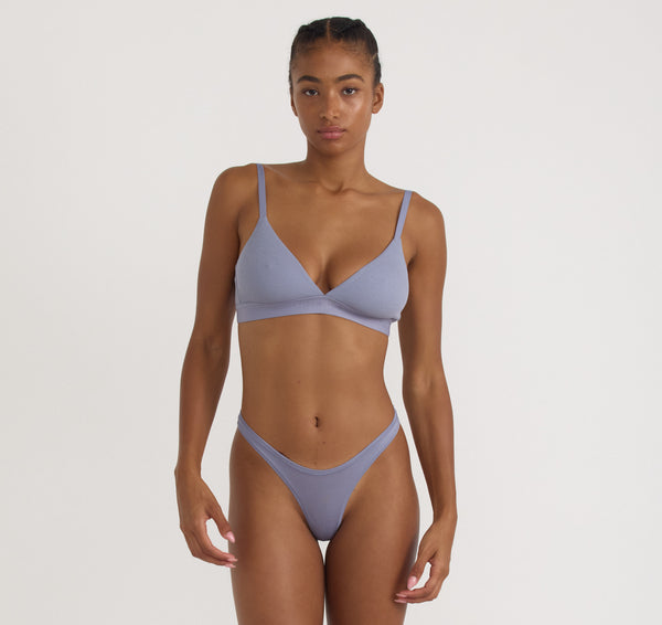 organic basics Soft Touch Veil Thong Silver Mist