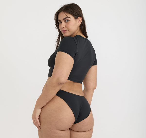 Organic Basics Swim Crop Tee Black