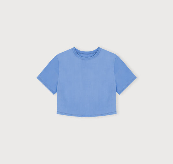 Organic Basics Swim Crop Tee Dove Blue