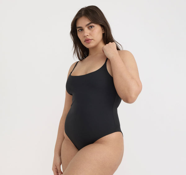 Organic Basics Swim Open Back One-Piece Black