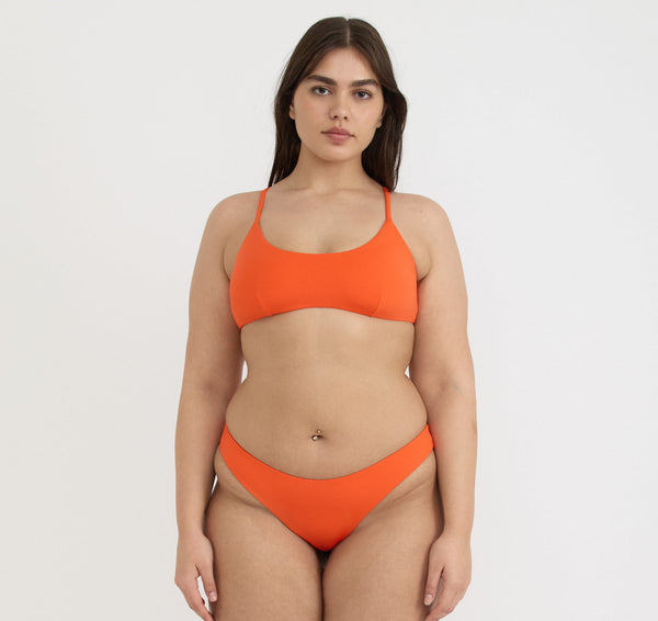 organic basics Swim Scoop Bikini Top Blood Orange