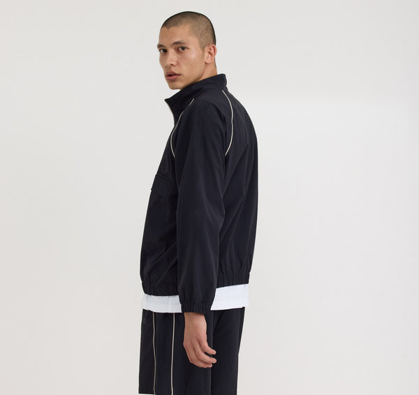 Organic Basics Track Half Zip Jacket Black