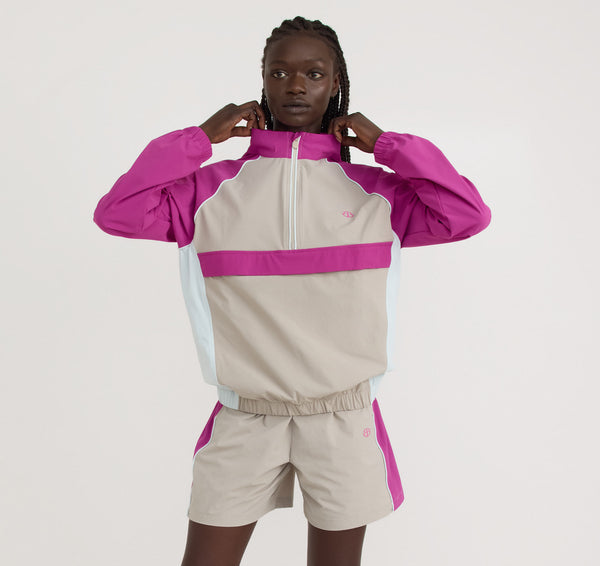 organic basics Track Half Zip Jacket Pink