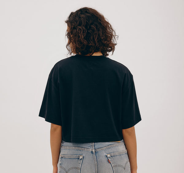 Organic Basics True Boxy Crop Tee Black