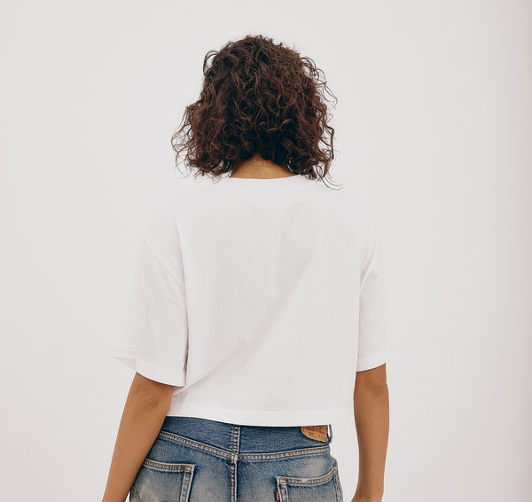 Organic Basics True Boxy Crop Tee White