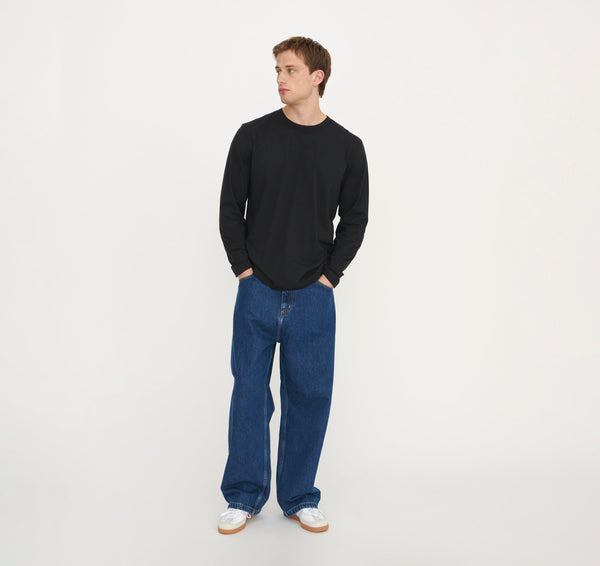 Organic Basics True Boxy Fit Long Sleeve Tee Black