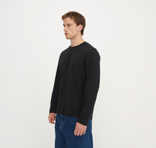 Organic Basics True Boxy Fit Long Sleeve Tee Black