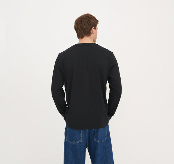Organic Basics True Boxy Fit Long Sleeve Tee Black