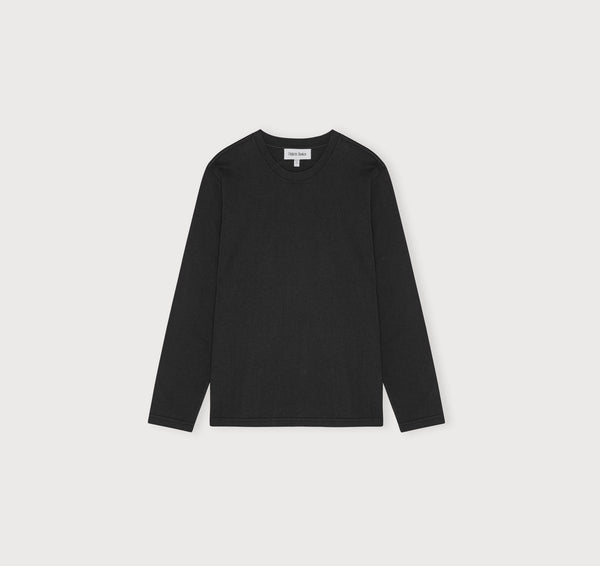 organic basics True Boxy Fit Long Sleeve Tee Black