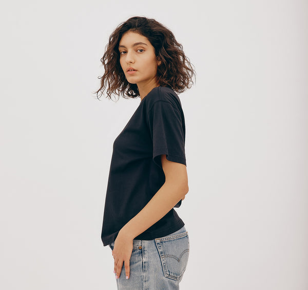 Organic Basics True Boxy Tee Black