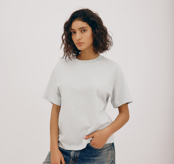 Organic Basics True Boxy Tee Light Blue