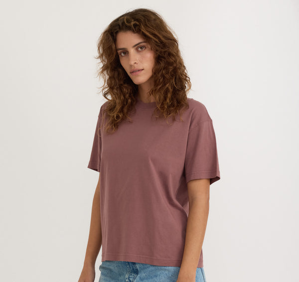 Organic Basics True Boxy Tee Rose Wood