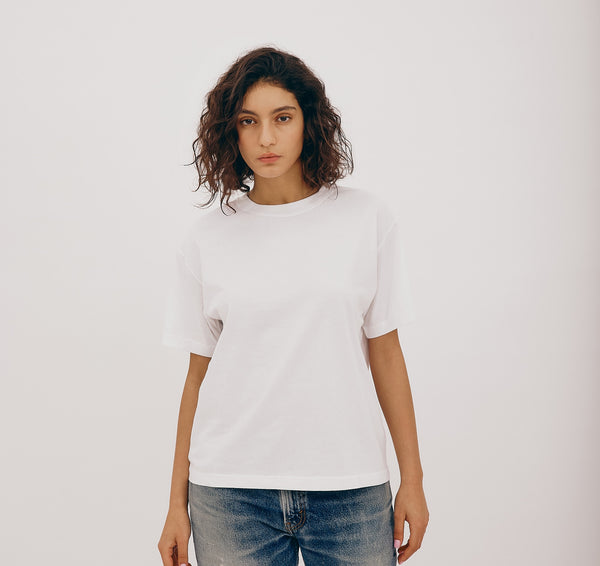 organic basics True Boxy Tee White