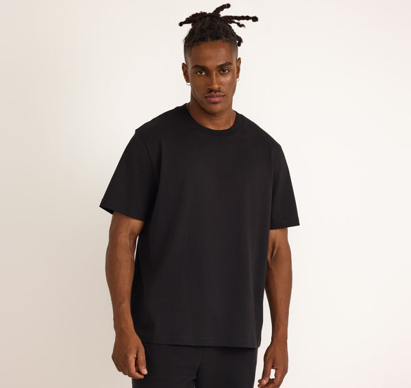 organic basics True Heavy Boxy Fit Tee Black